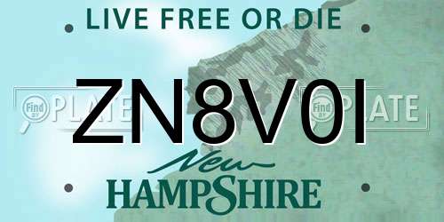 ZN8V0I New Hampshire License Plate