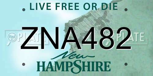 ZNA482 New Hampshire License Plate
