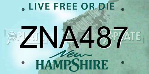 ZNA487 New Hampshire License Plate