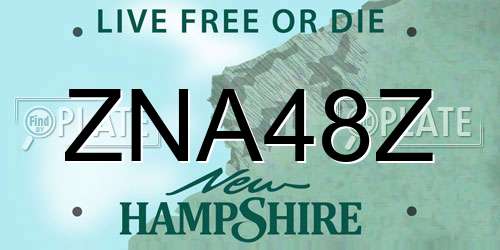ZNA48Z New Hampshire License Plate