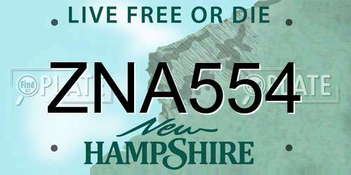 ZNA554 New Hampshire License Plate