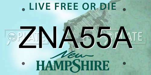 ZNA55A New Hampshire License Plate