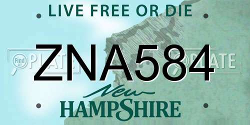 ZNA584 New Hampshire License Plate