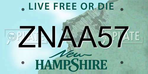 ZNAA57 New Hampshire License Plate