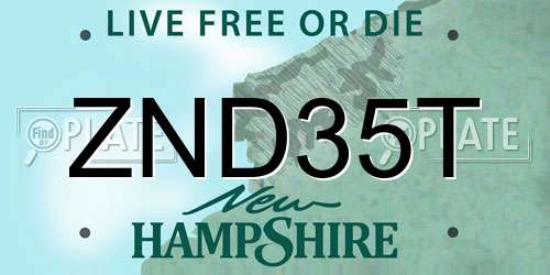ZND35T New Hampshire License Plate