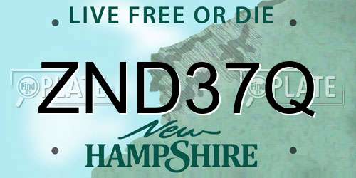 ZND37Q New Hampshire License Plate