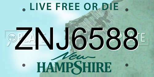 ZNJ6588 New Hampshire License Plate