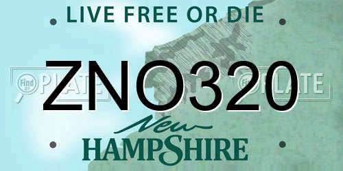 ZNO320 New Hampshire License Plate