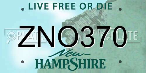 ZNO370 New Hampshire License Plate