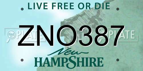 ZNO387 New Hampshire License Plate