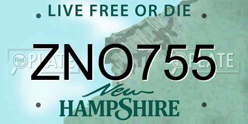 ZNO755 New Hampshire License Plate