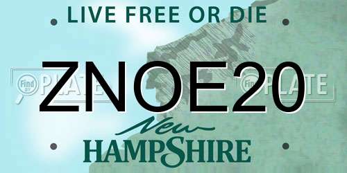 ZNOE20 New Hampshire License Plate