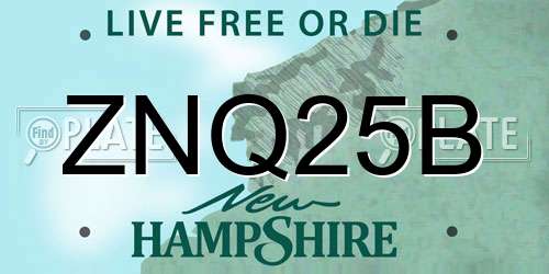 ZNQ25B New Hampshire License Plate