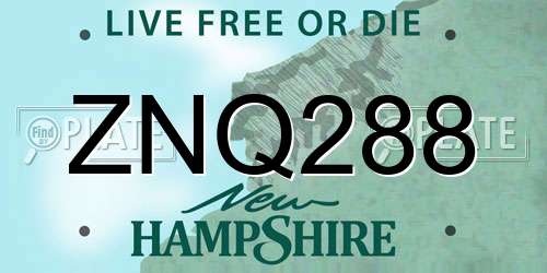 ZNQ288 New Hampshire License Plate