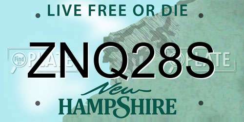 ZNQ28S New Hampshire License Plate
