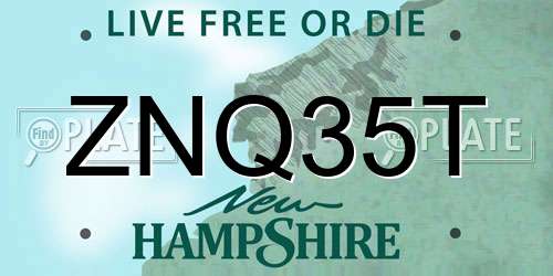 ZNQ35T New Hampshire License Plate