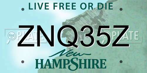 ZNQ35Z New Hampshire License Plate