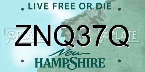 ZNQ37Q New Hampshire License Plate