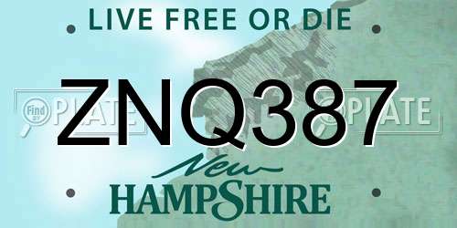 ZNQ387 New Hampshire License Plate