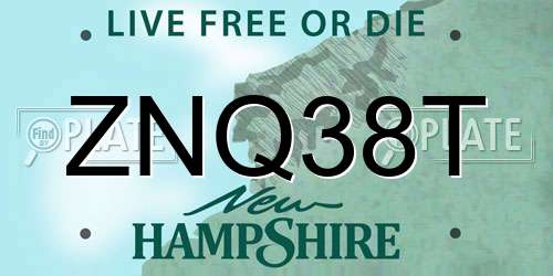 ZNQ38T New Hampshire License Plate