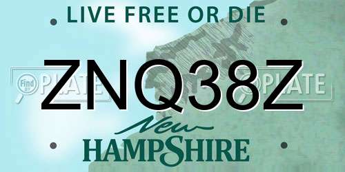 ZNQ38Z New Hampshire License Plate