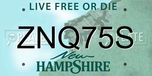ZNQ75S New Hampshire License Plate