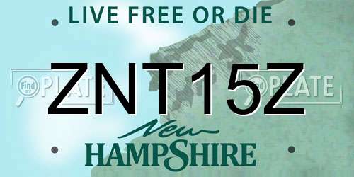 ZNT15Z New Hampshire License Plate