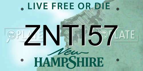 ZNTI57 New Hampshire License Plate