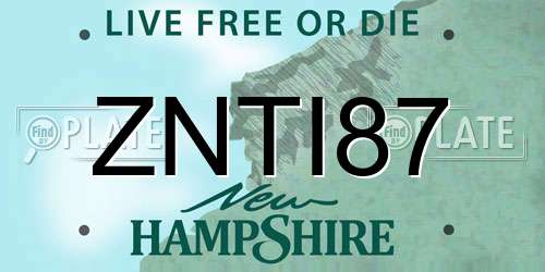 ZNTI87 New Hampshire License Plate