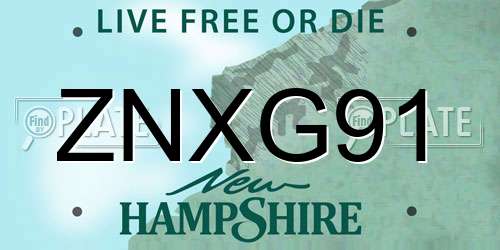 ZNXG91 New Hampshire License Plate
