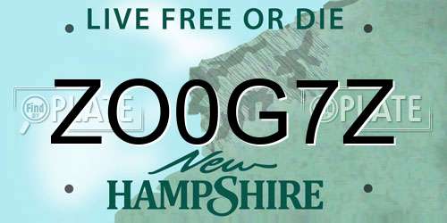 ZO0G7Z New Hampshire License Plate