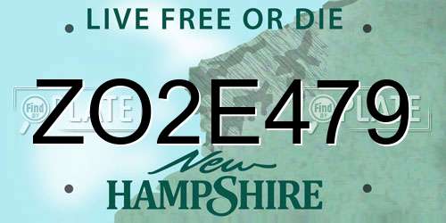 ZO2E479 New Hampshire License Plate