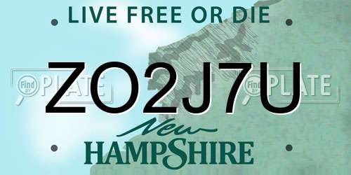 ZO2J7U New Hampshire License Plate