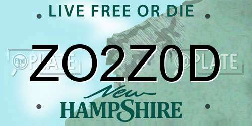 ZO2Z0D New Hampshire License Plate