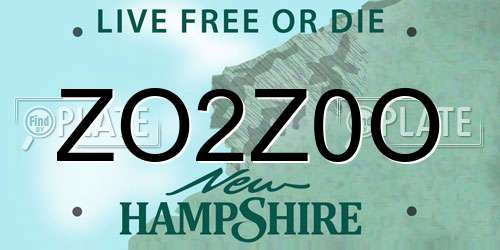 ZO2Z0O New Hampshire License Plate