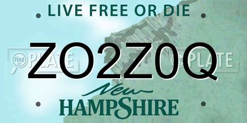 ZO2Z0Q New Hampshire License Plate