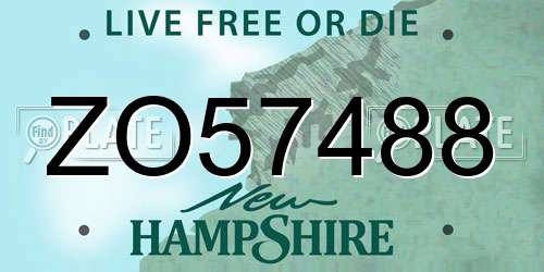 ZO57488 New Hampshire License Plate