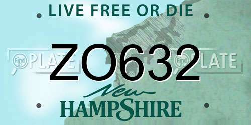 ZO632 New Hampshire License Plate