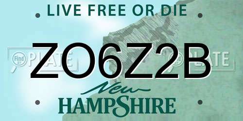 ZO6Z2B New Hampshire License Plate