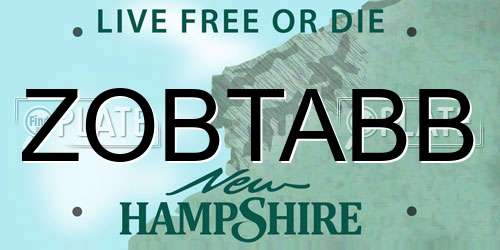 ZOBTABB New Hampshire License Plate