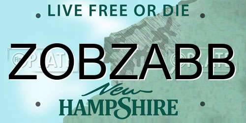 ZOBZABB New Hampshire License Plate
