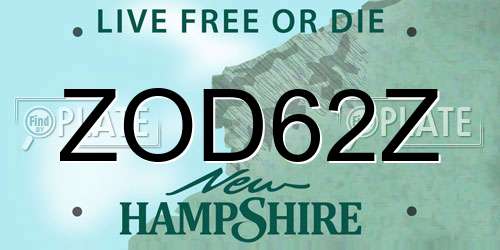 ZOD62Z New Hampshire License Plate
