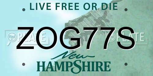 ZOG77S New Hampshire License Plate