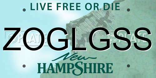 ZOGLGSS New Hampshire License Plate