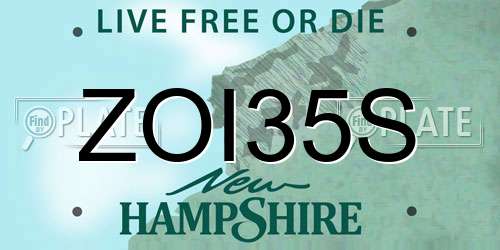 ZOI35S New Hampshire License Plate