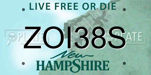 ZOI38S New Hampshire License Plate