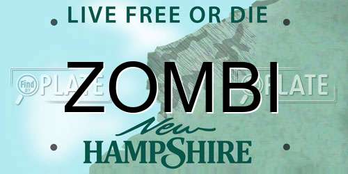 ZOMBI New Hampshire License Plate