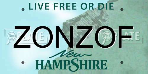 ZONZOF New Hampshire License Plate