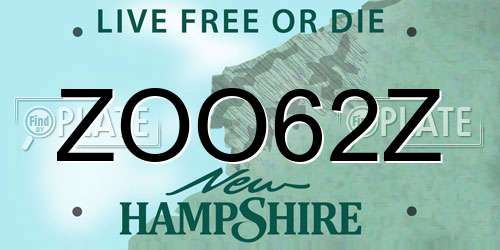 ZOO62Z New Hampshire License Plate