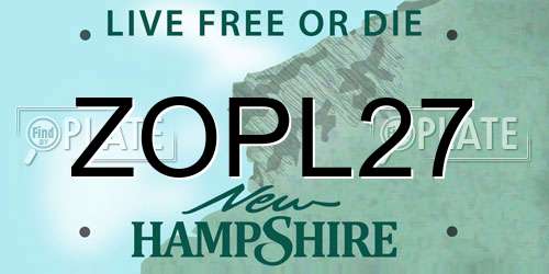 ZOPL27 New Hampshire License Plate